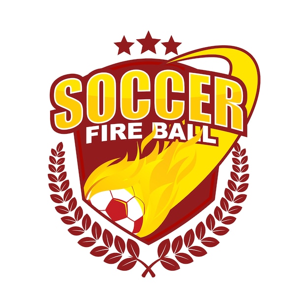 Fire ball logo emblem vector