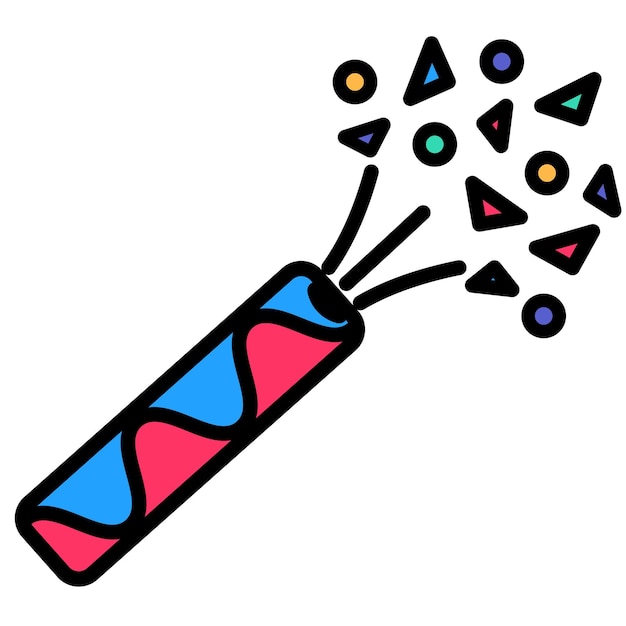 Vetor firecracker confetti icon de natal de cor