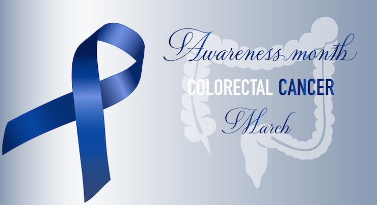 Vetor fita azul como um símbolo de conscientização do câncer colorretal. mês de prevenção. ilustração vetorial