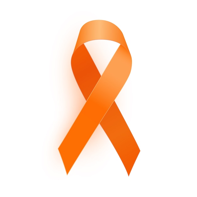 Vetor fita laranja, um símbolo médico da leucemia