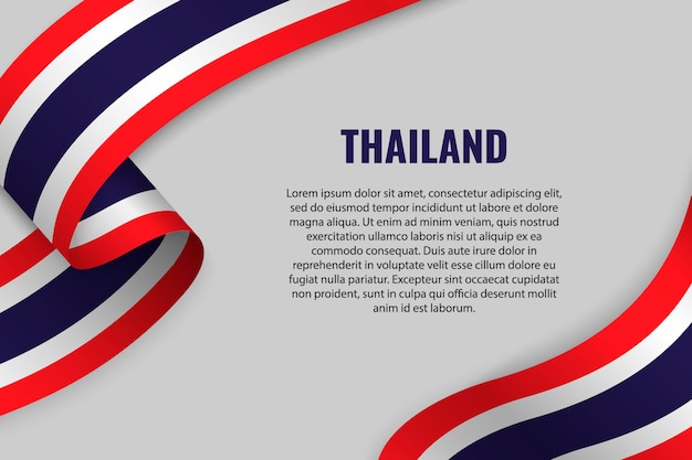 Fita ou banner com bandeira da Tailândia