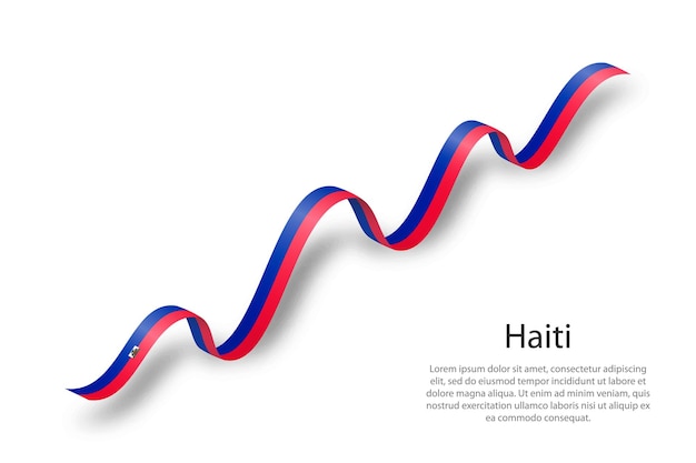 Fita ou banner com bandeira do haiti