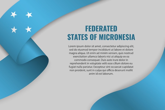 Fita ou banner com bandeira dos estados federados da micronésia