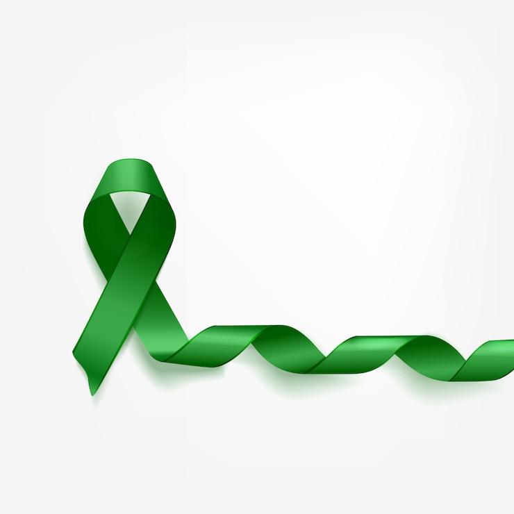 Vetor fita simbólica do atlas verde. o problema da paralisia cerebral o problema da doença de lyme o problema do câncer renal problemas de saúde mental