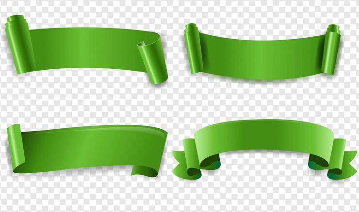 Vetor fita verde com fundo transparente