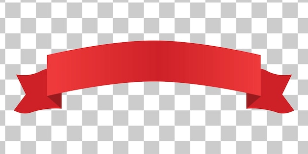 Fita vermelha plana isolada em fundo transparente Ilustração vetorial