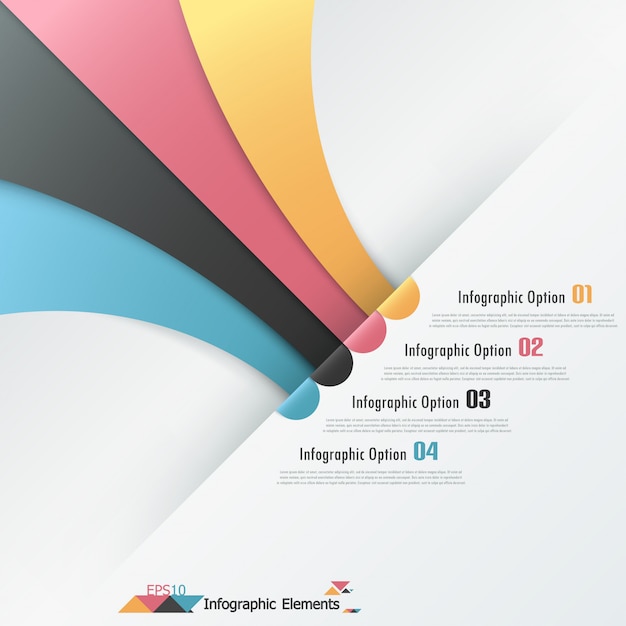 Fitas de papel de infografia moderna