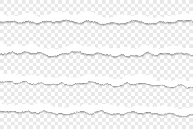 Fitas de papel rasgadas com fundo transparentexA