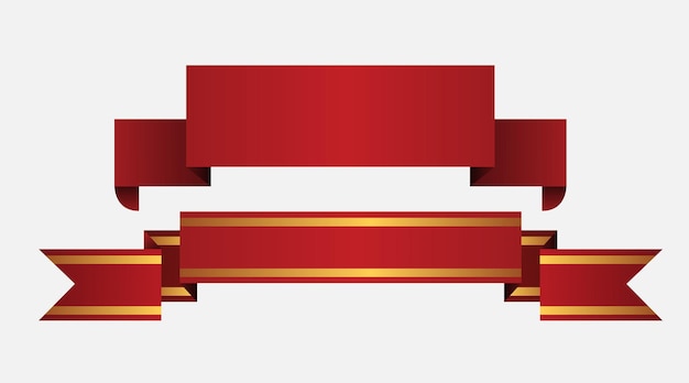 Fitas vermelhas com coleção de ouro