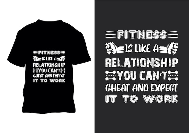 Vetor fitness é como um relacionamento que você não pode enganar e esperar que funcione design de camiseta vintage retrô