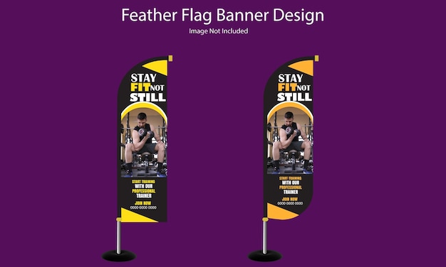 Fitness em pé ou desistindo de desenho de bandeira de penas