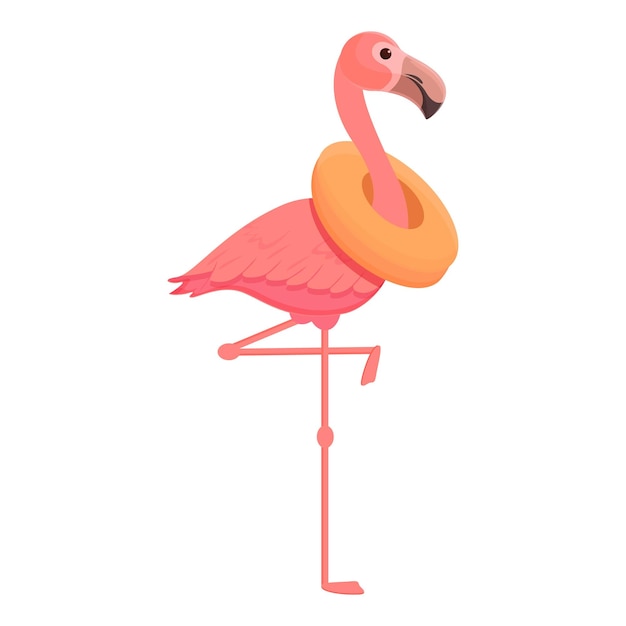 Flamingo animal ícone desenho animado vetor verão pássaro rosa flamingo fofo