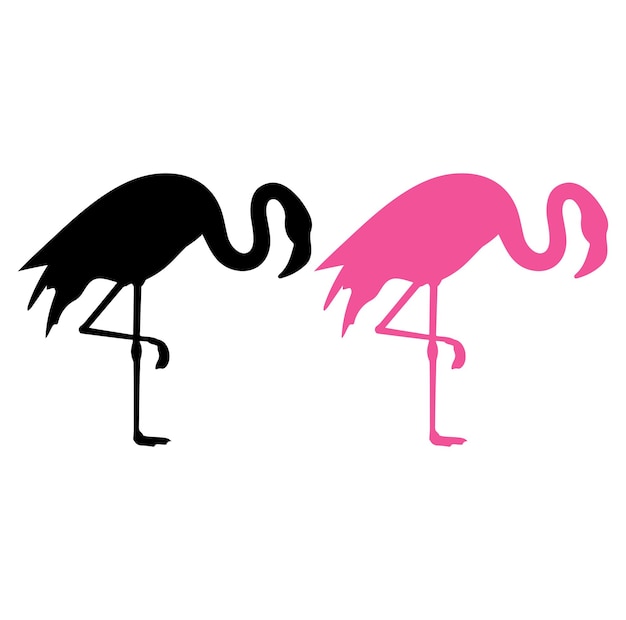 Flamingo de vetor livre em estilo cartoon isolado no branco