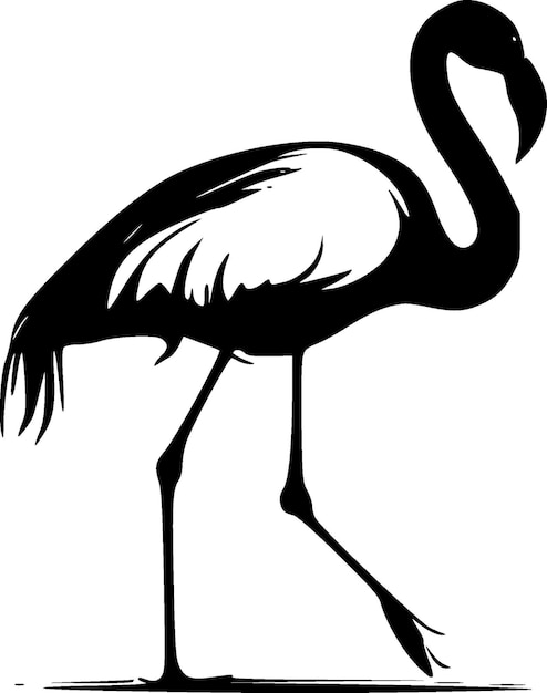 Vetor flamingo preto e branco isolado ícone vetor ilustração