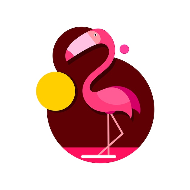 Flamingo rosa de ilustração isolado