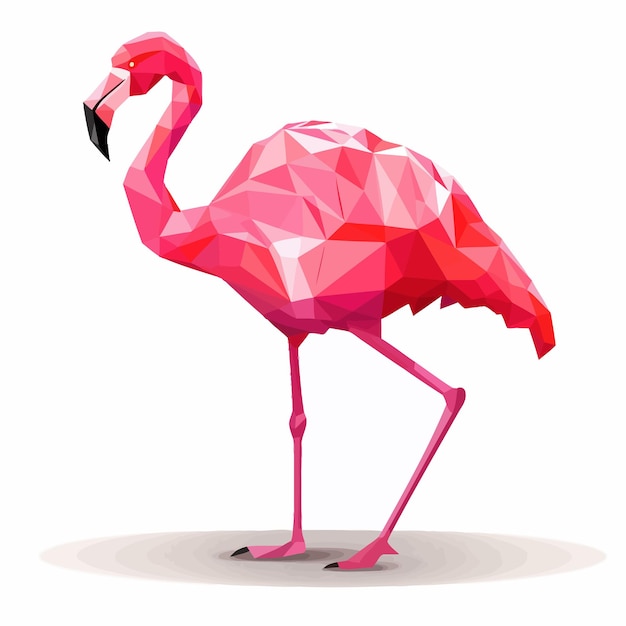 Vetor flamingo rosa em vetor de fundo branco