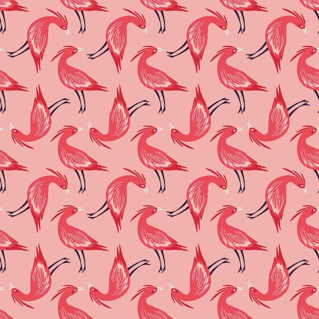 Vetor flamingos cor-de-rosa sobre um fundo rosa