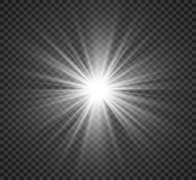 Vetor flash de lente especial, efeito de luz. flashes raios e holofotes.