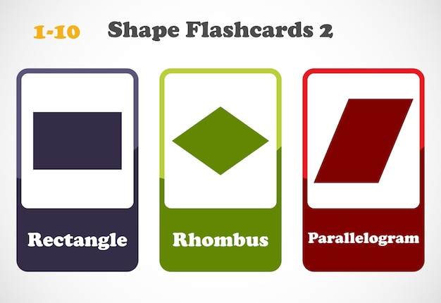 Flashcards de formas geométricas para crianças material educativo para crianças aprenda as formas