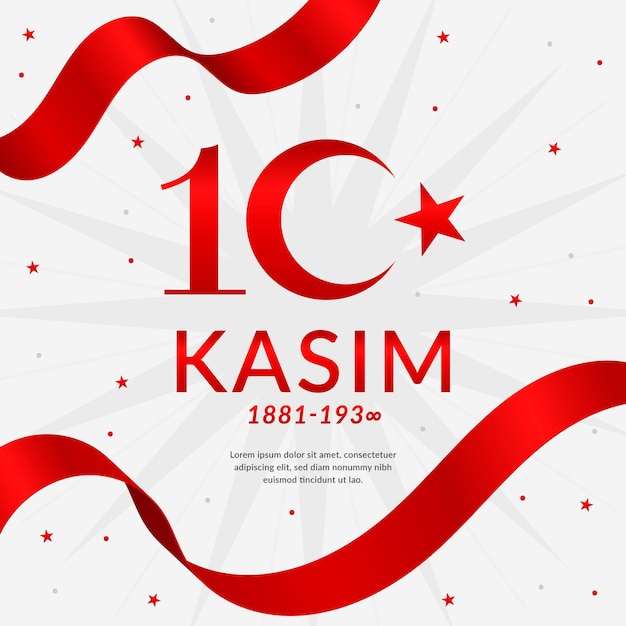 Flat design ataturk memorial day