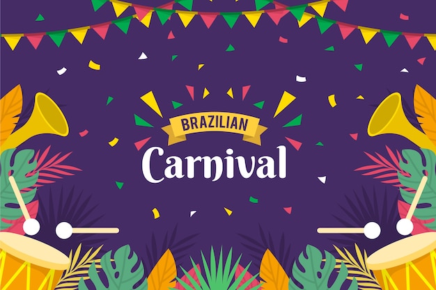 Flat design colorido carnaval brasileiro