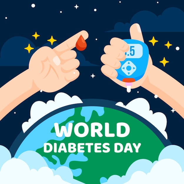 Flat design dia mundial da diabetes