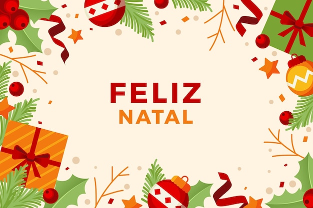 Flat design feliz natal