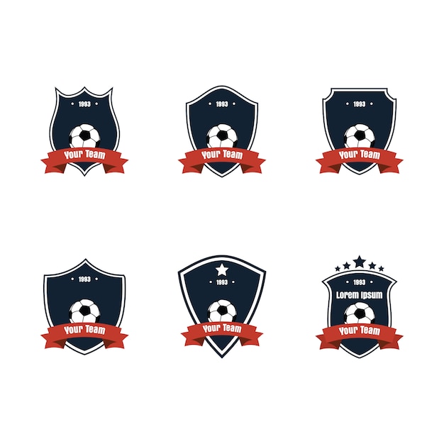 Flat design football ou soccer ícone ou conjunto de logotipo