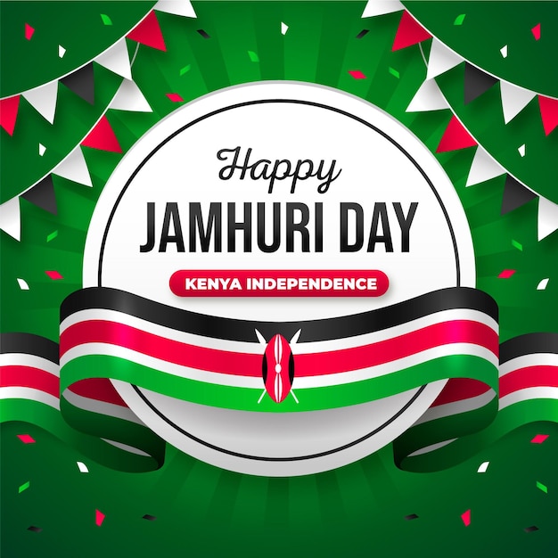 Flat design jamhuri day com bandeira