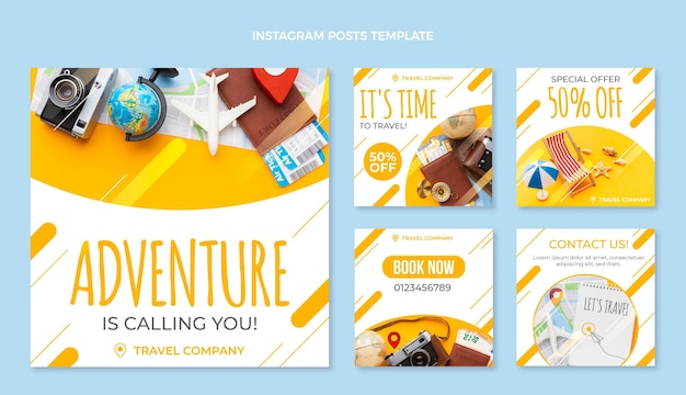 Flat design travel ig post travel ig post