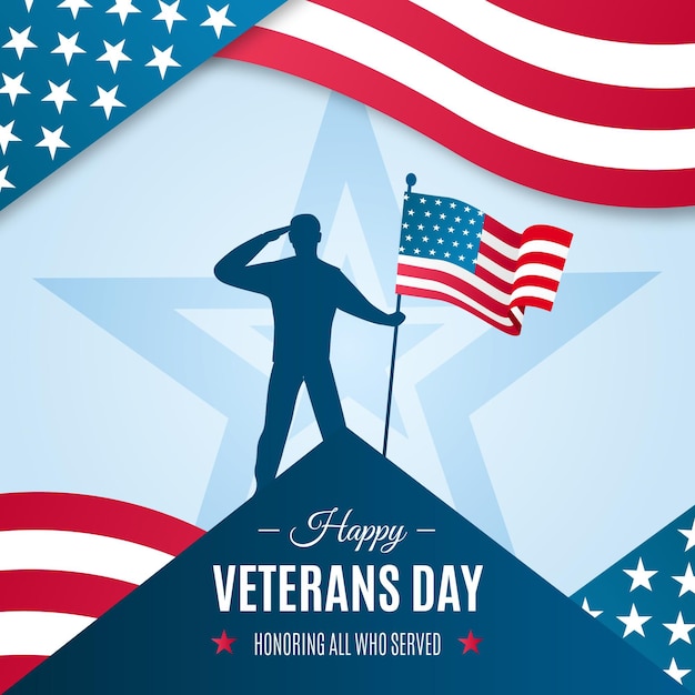 Vetor flat design veterans day event