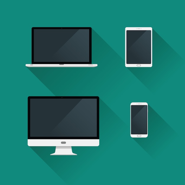 Vetor flat gadget desktop icons set