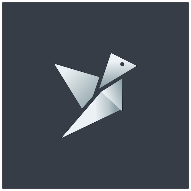 Vetor flat origami paper bird vector abstract ilustração logo icon design template elemento