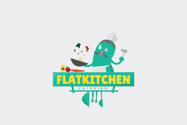 Vetor flatkitchen-mascot-logo