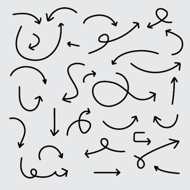 Flechas vetoriais desenhadas à mão