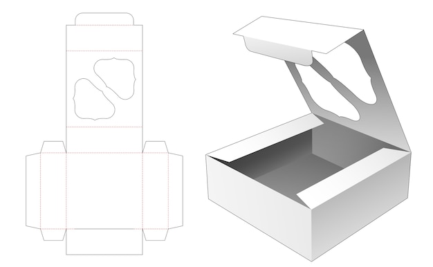 Flip caixa bekery com janela superior cortada modelo