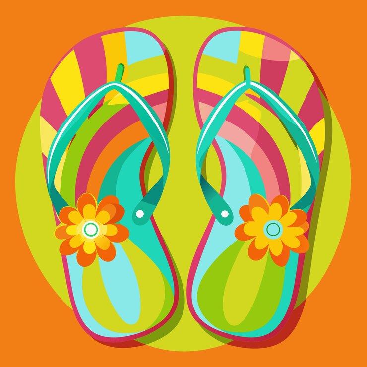 Vetor flip flops clipart ilustração vetorial de estilo desenho animado
