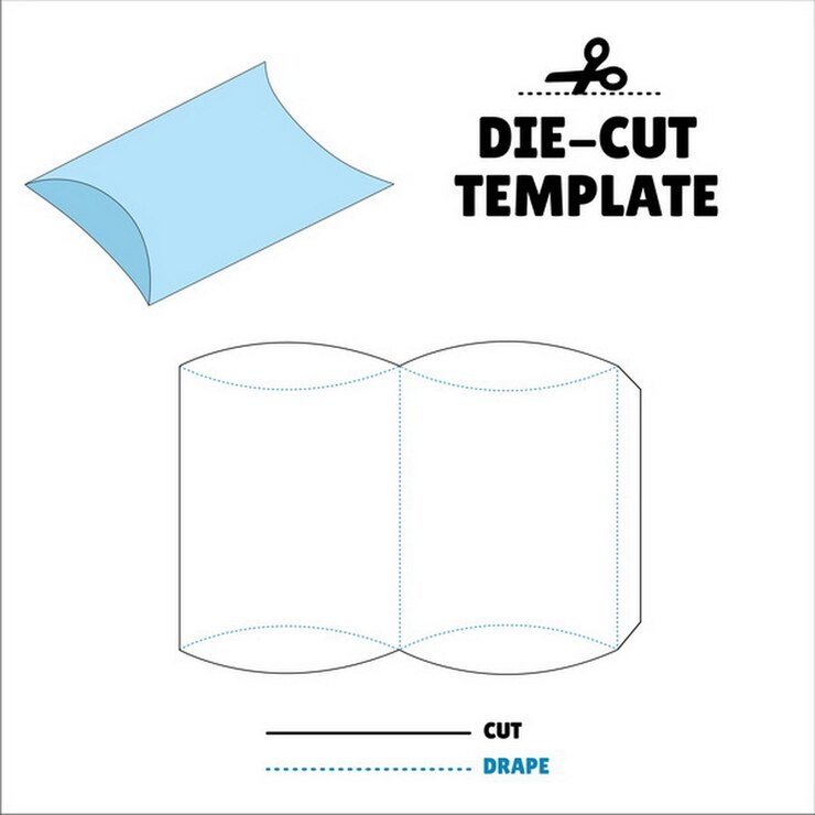 Vetor flip lid packaging die cut template 3d mock up embalagem sacola envelope almofada almofada