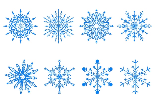 Floco de neve conjunto de ícones