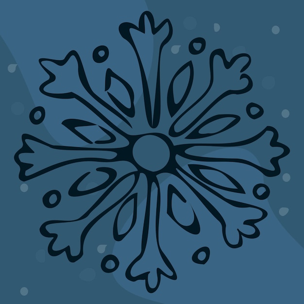 Floco de neve de art vector com fundo de doodle