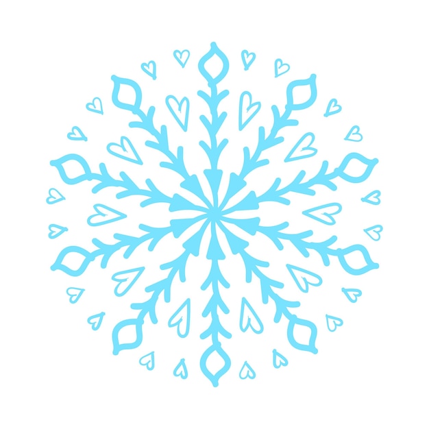 Flocos de neve azuis na ilustração vetorial de fundo branco