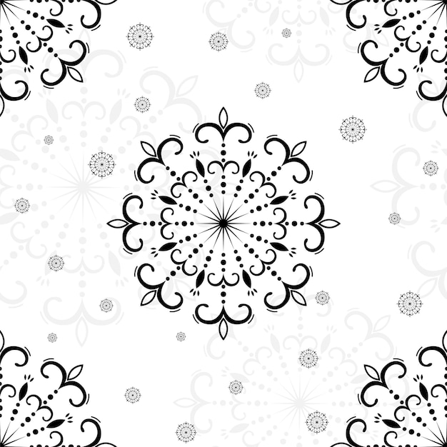Flocos de neve de vetor de céu aberto lindo padrão. mão decorativa desenhada sem costura padrão para design em um fundo branco.