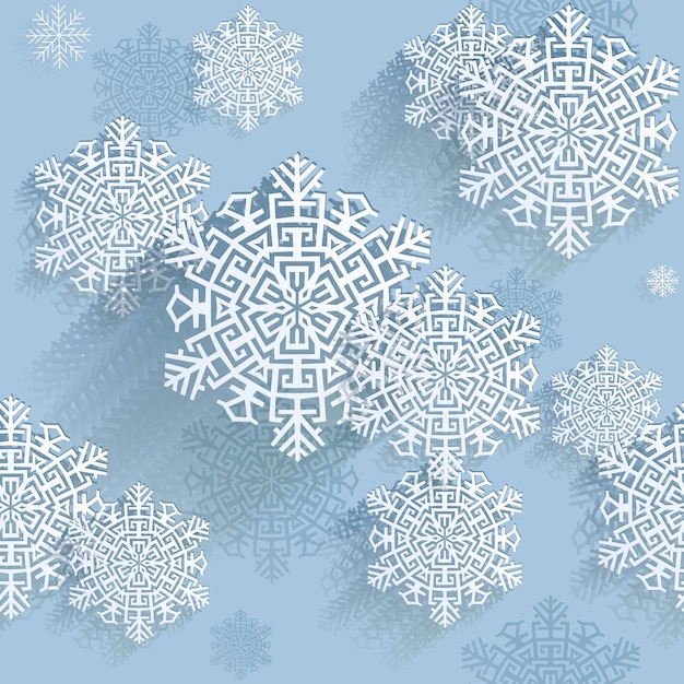 Flocos de neve, ilustração vetorial, fundo padrão sem emenda