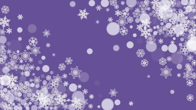 Flocos de neve ultravioleta de natal e ano novo