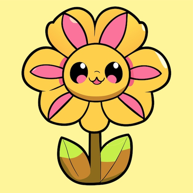 Flor colorida jardim floral mão desenhada cartoon adesivo ícone conceito ilustração isolada