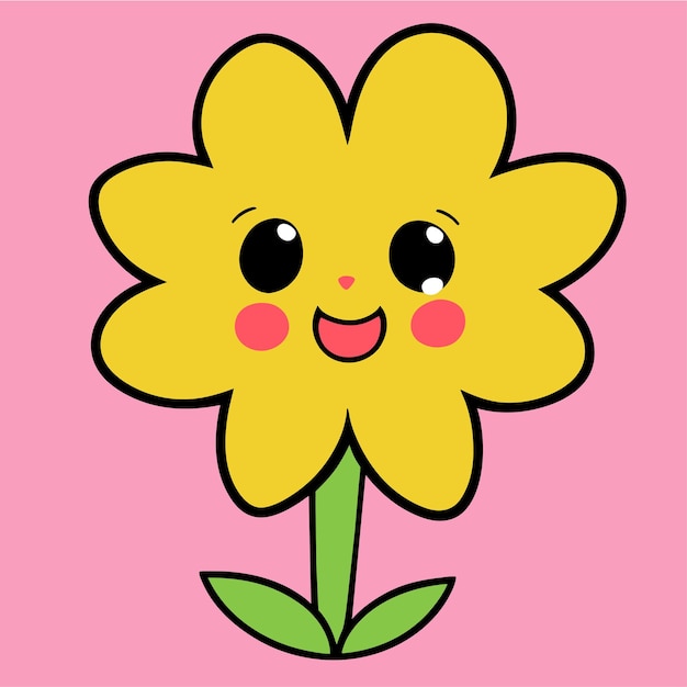 Flor colorida jardim floral mão desenhada cartoon adesivo ícone conceito ilustração isolada