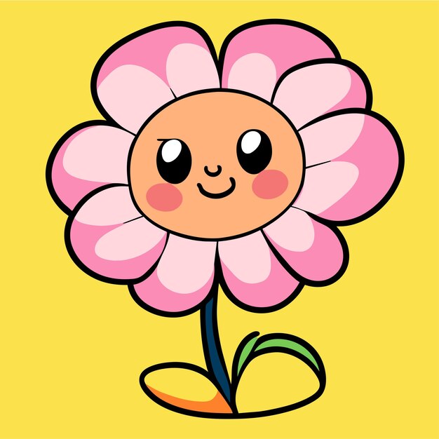 Vetor flor colorida jardim floral mão desenhada cartoon adesivo ícone conceito ilustração isolada