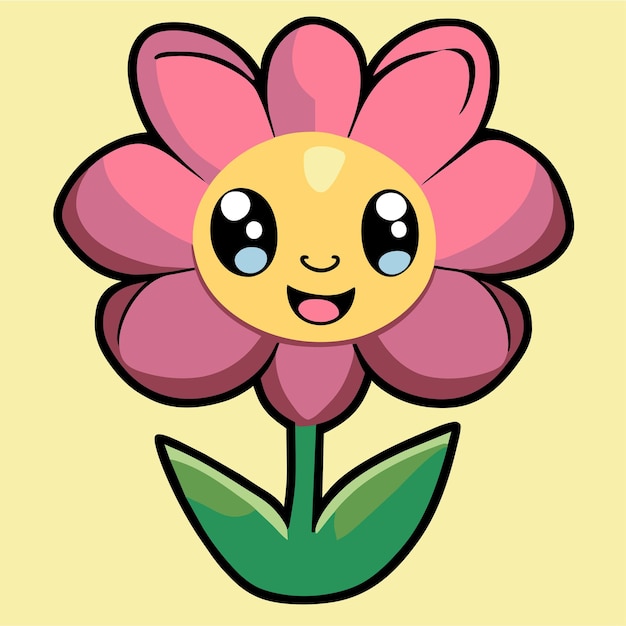 Vetor flor colorida jardim floral mão desenhada cartoon adesivo ícone conceito ilustração isolada