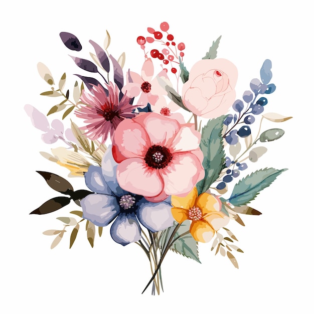 Flor de aquarela para a inauguração do casamento