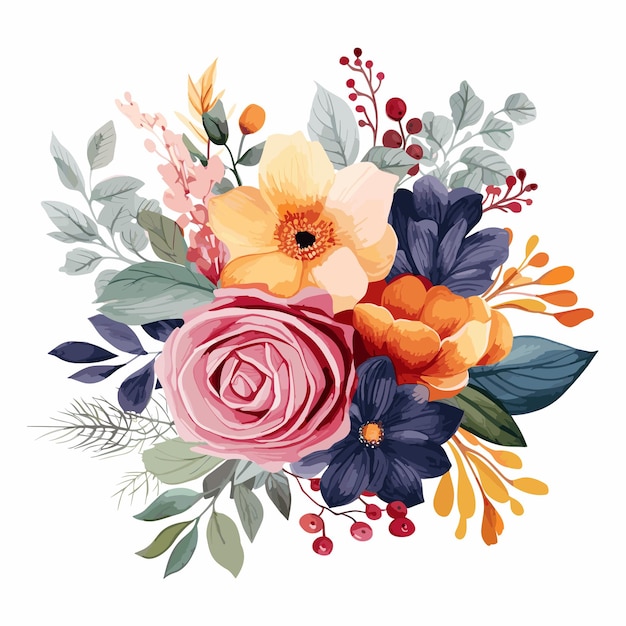 Flor de aquarela para a inauguração do casamento